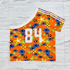 New! Adidas x Lotta Volkova floral print one-shoulder t-shirt. Size M